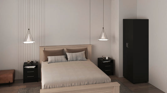 Mission Modern London Armoire & Leyva Nightstands Set