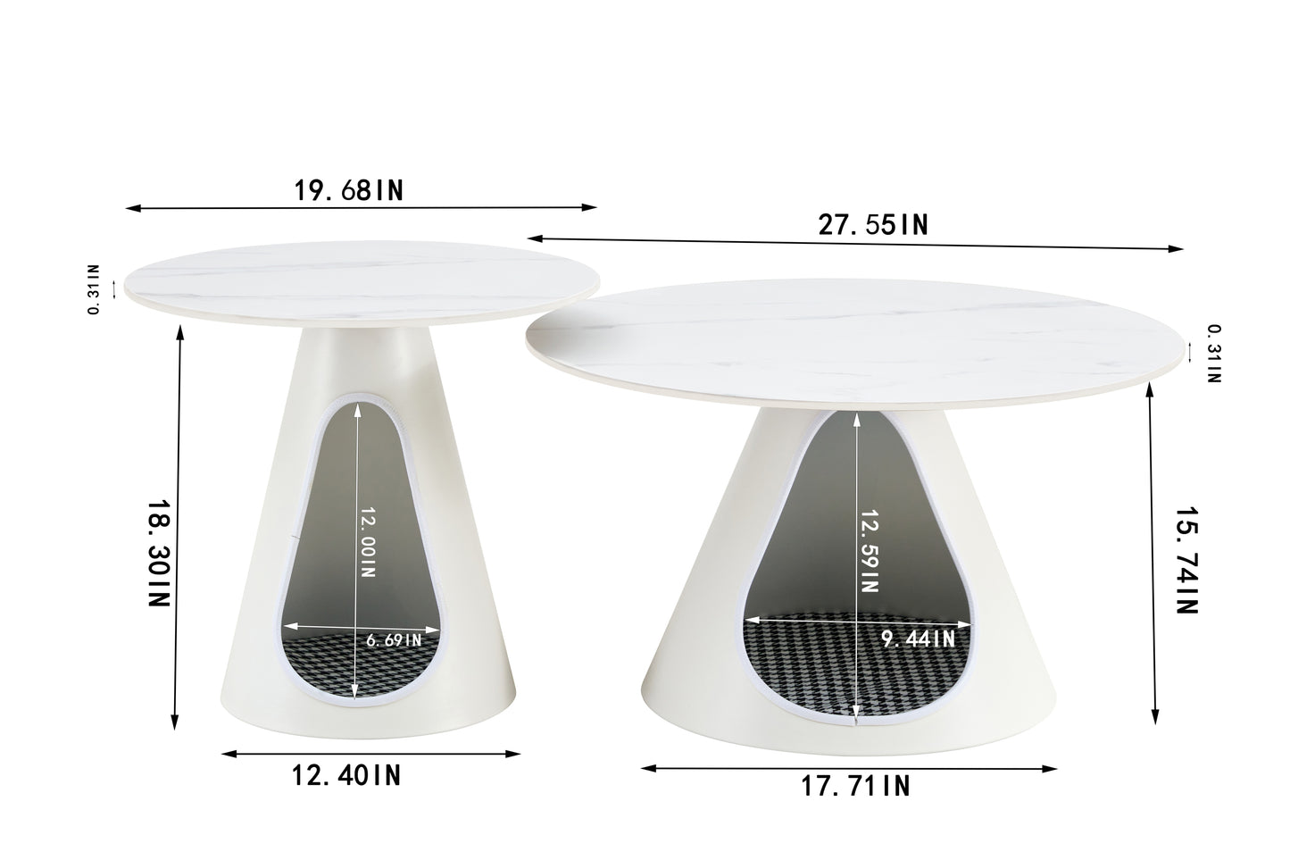 Jiron Contemporary Marble Top Multifunctional Tables