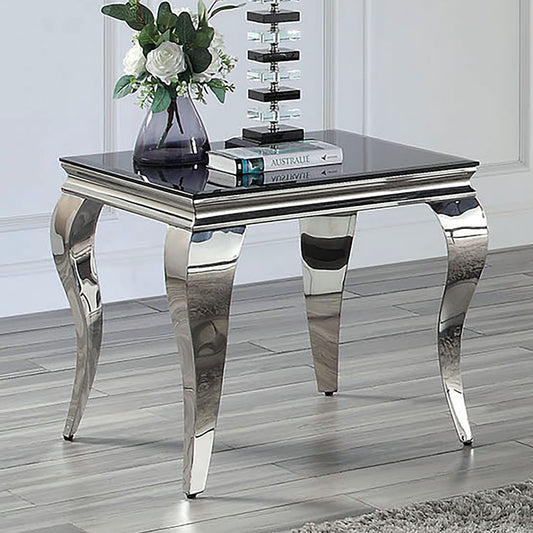 Cleo Contemporary Glam Glass End Table