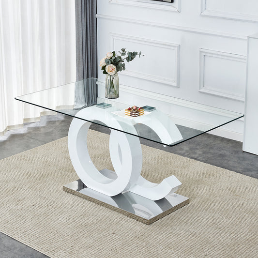 Marites Modern Minimalist Glass Dining Table