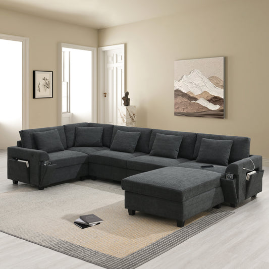 Irvington Contemporary Chenille Sectional Sofa