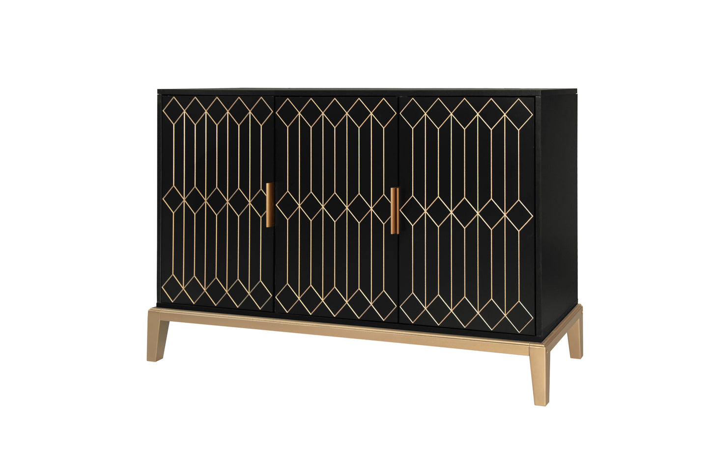 Emery Mid-Century Carved Line Storage Cabinet