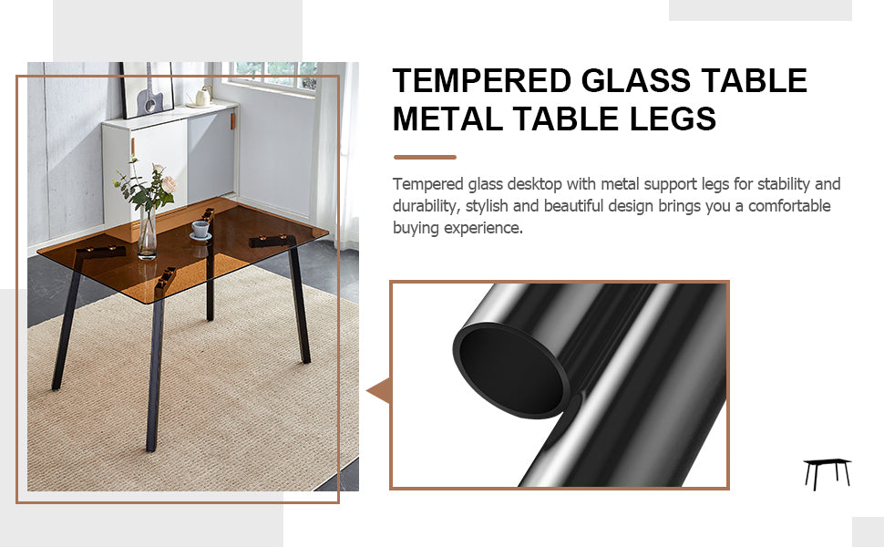 Lazzareschi Modern Glass Dining Table