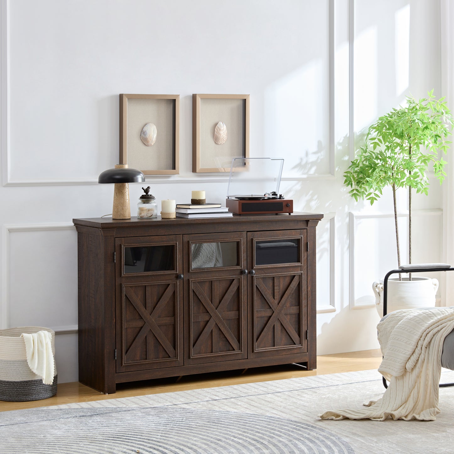 Jiron Craftsman Farmhouse 3-Door Buffet Cabinet