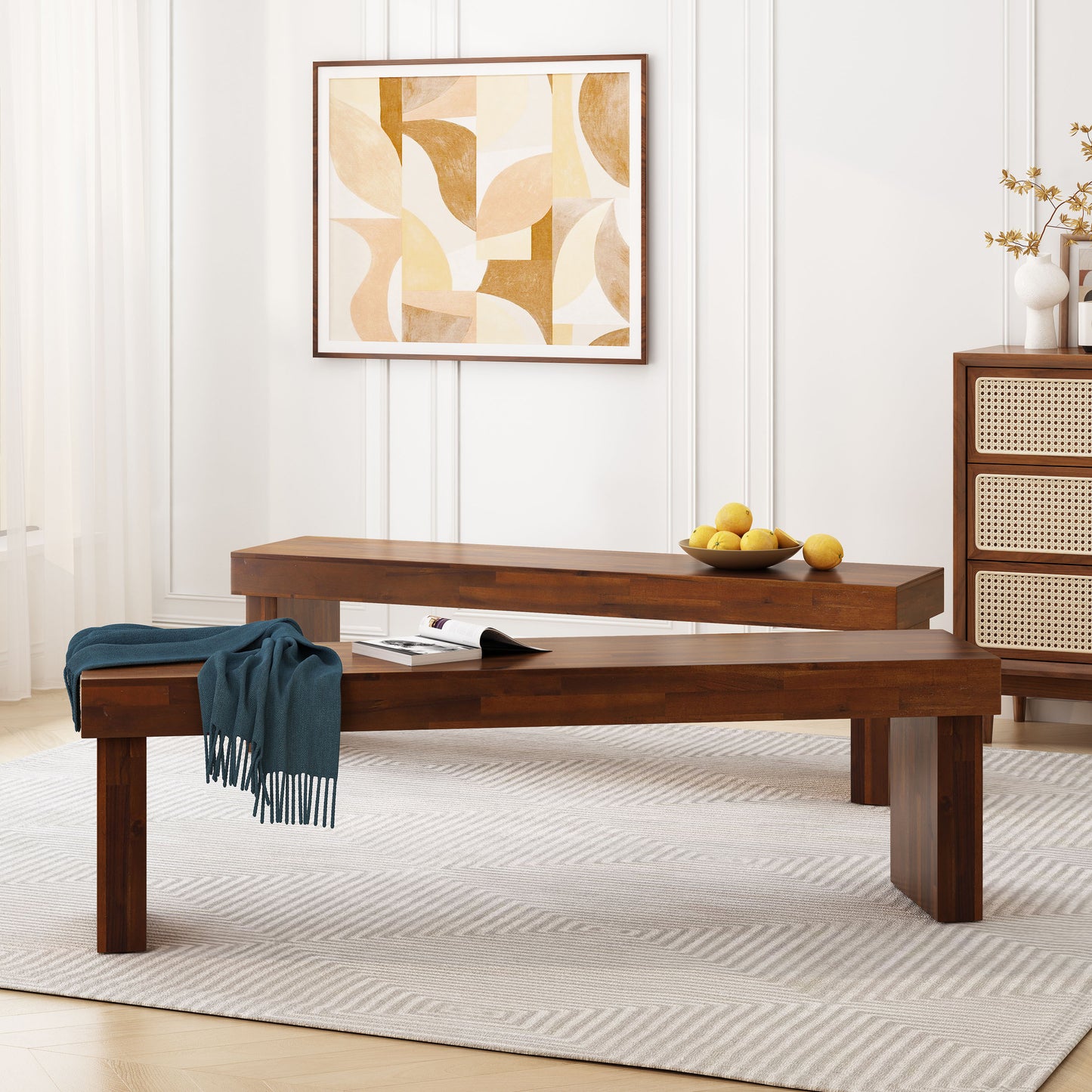Bartholomew Craftsman Indoor Solid Wood Bench