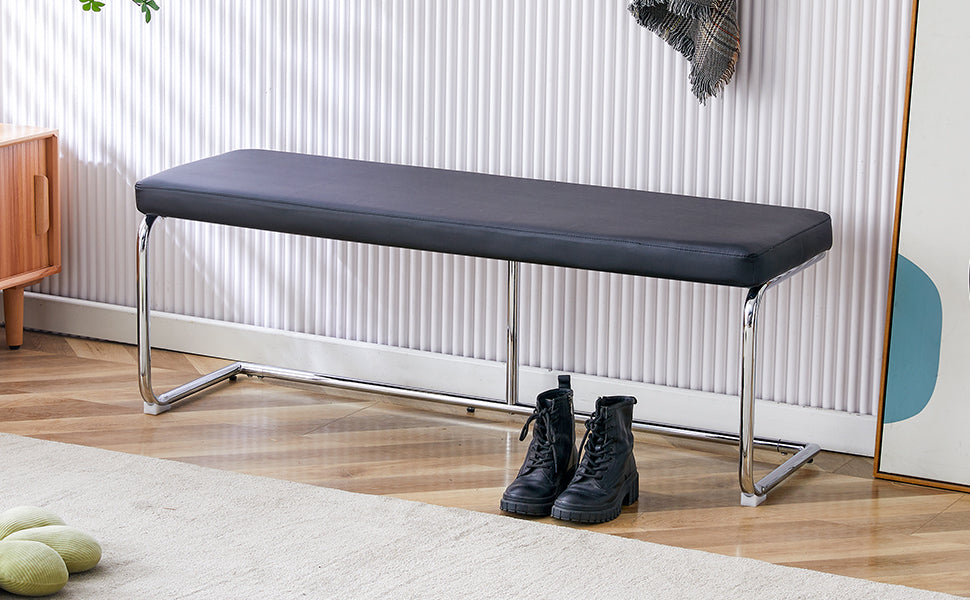 Marcel Industrial Black Shoe Bench