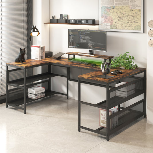 Elmcrest Industrial Vintage U Desk Storage