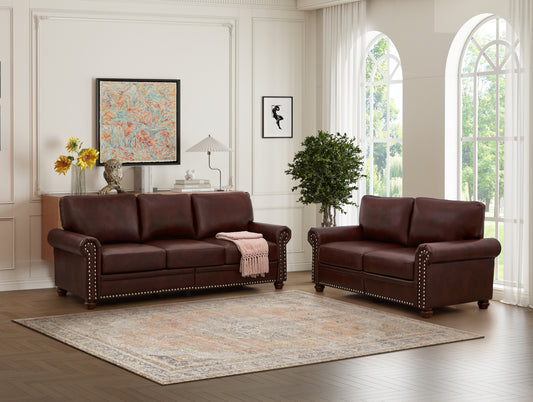 Cleo Contemporary Faux Leather Sectional