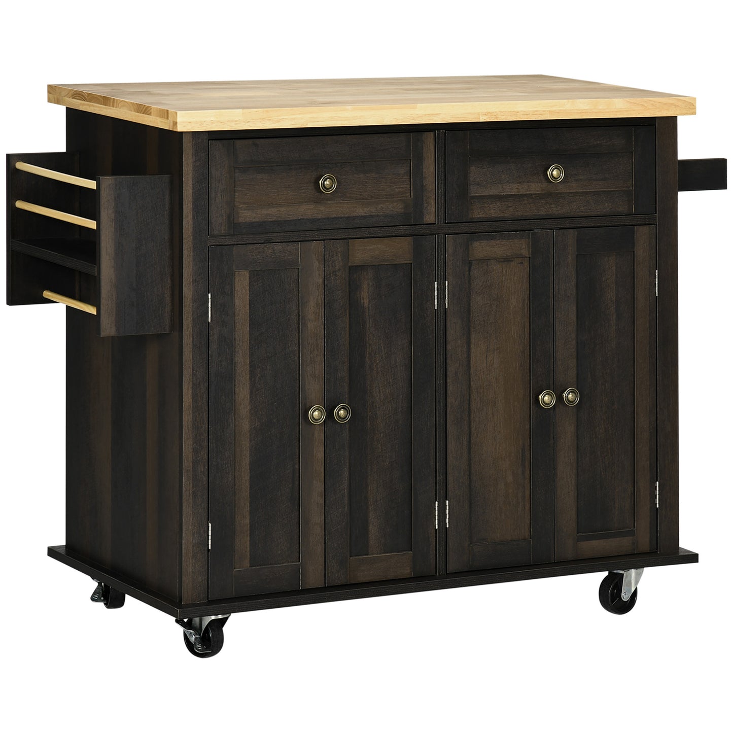 Centerville Modern Rolling Oak Kitchen Cart