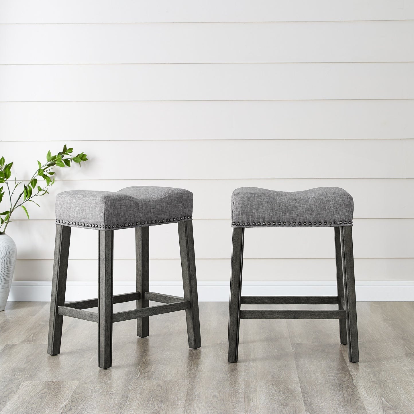 Irvington Modern Upholstered Saddle Stools