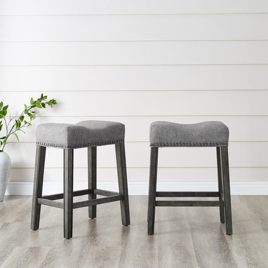 Irvington Modern Upholstered Saddle Stools