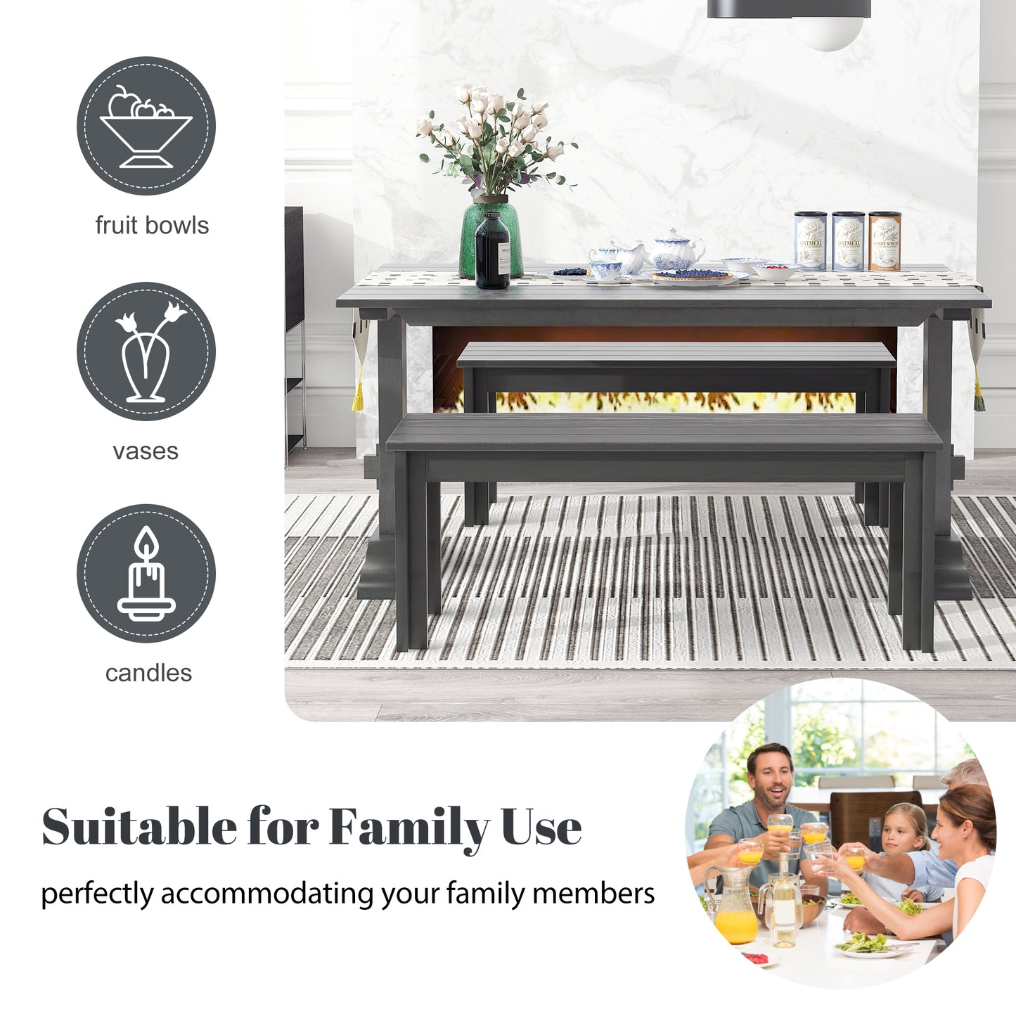 Emery Modern Benches Set