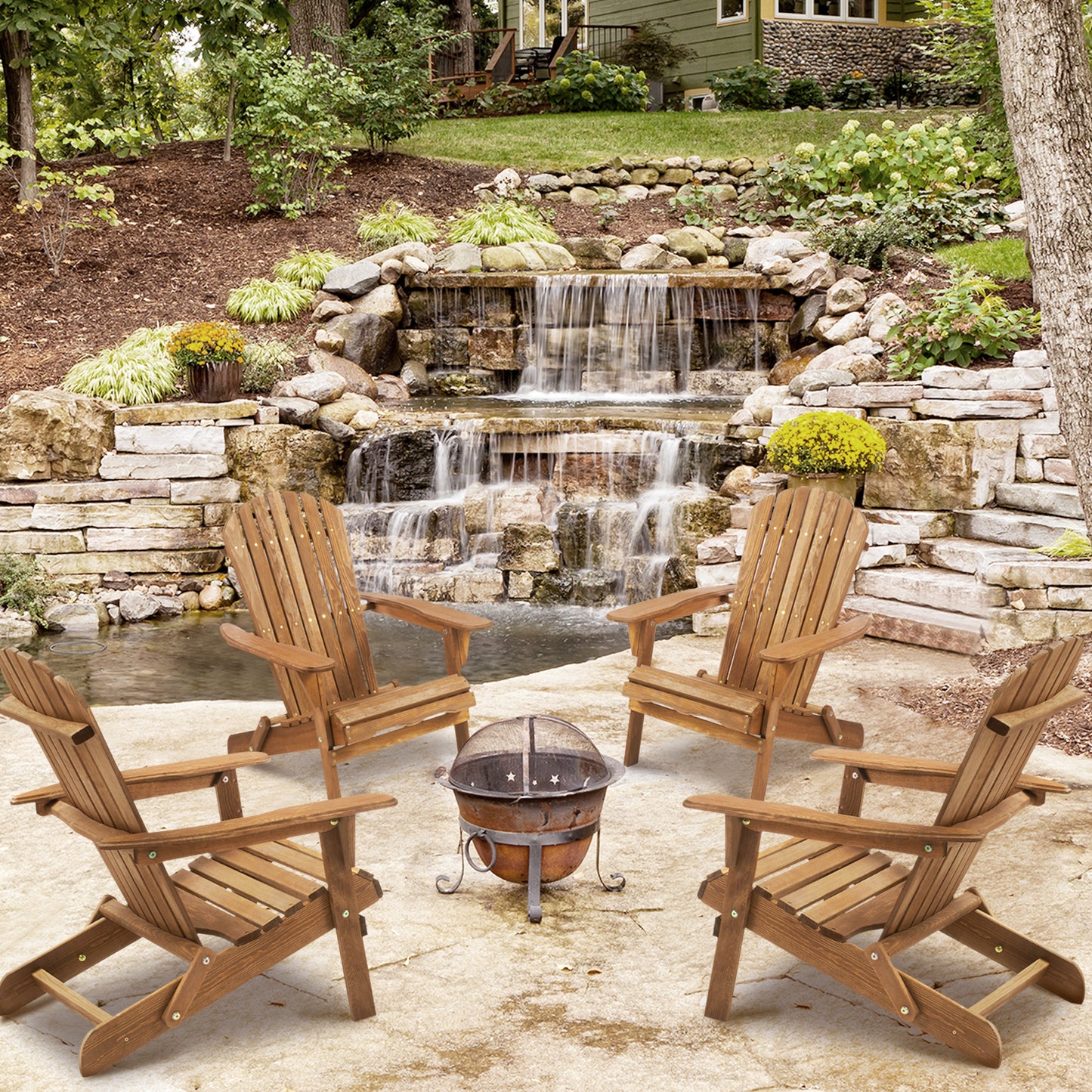 Cleo Craftsman Wood Chair Set
