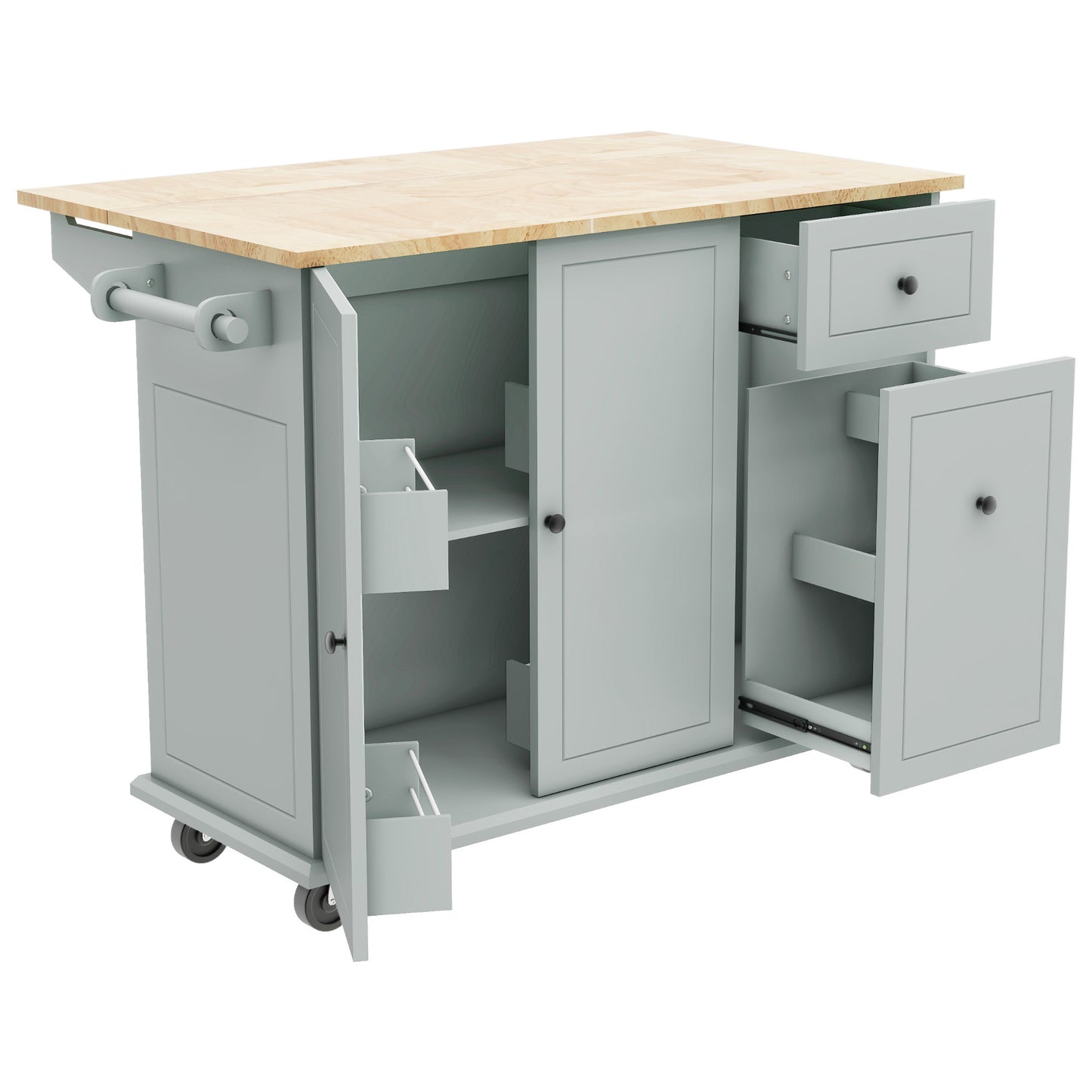 Somerset Modern Rolling Kitchen Cart Organizer