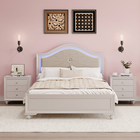 Lazzareschi Contemporary LED Upholstered Bedroom Set