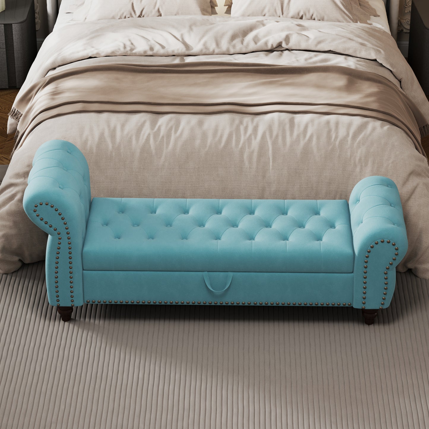 Somerset Contemporary Classic Velvet Tufted Bench