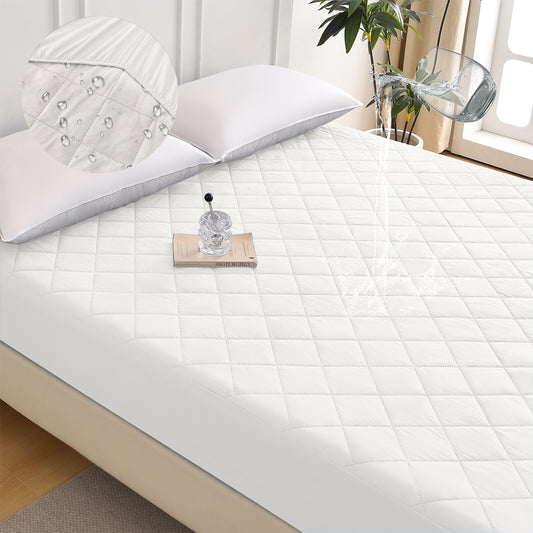Calista Modern King Diamond Grid Ultrasonic Waterproof Mattress Protector
