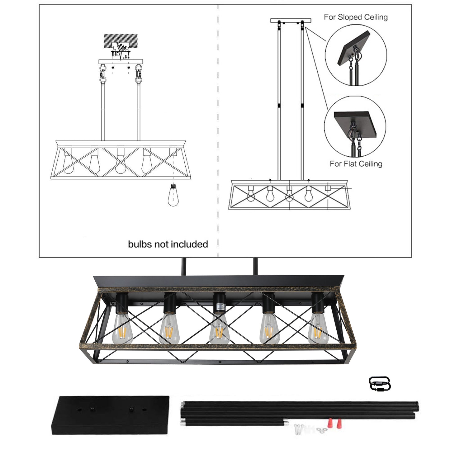 Luz Industrial Rectangular Island Light