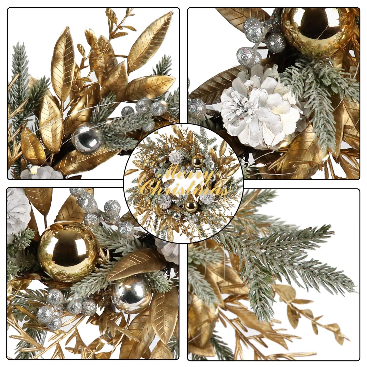 Fitch Contemporary Lights Christmas Wreath