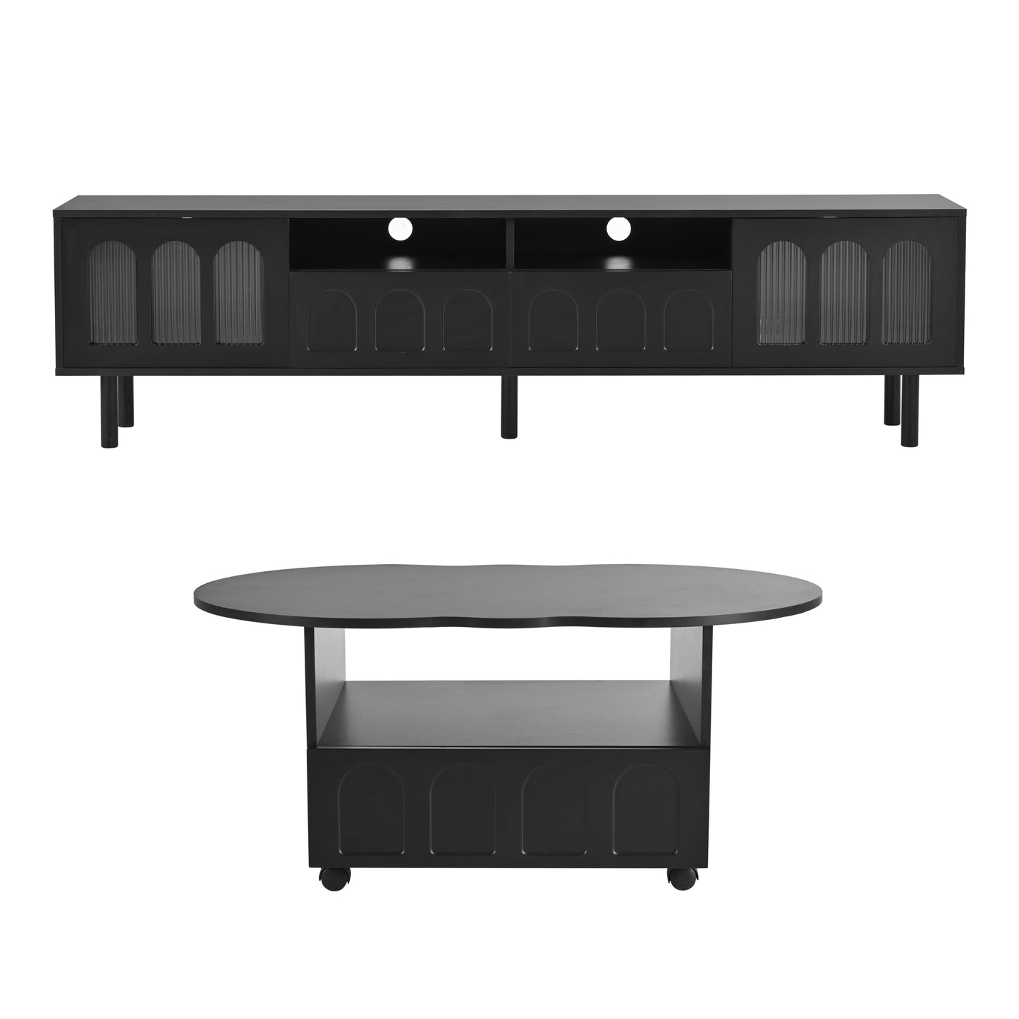 Kingsly Contemporary ON-TREND LED TV Stand