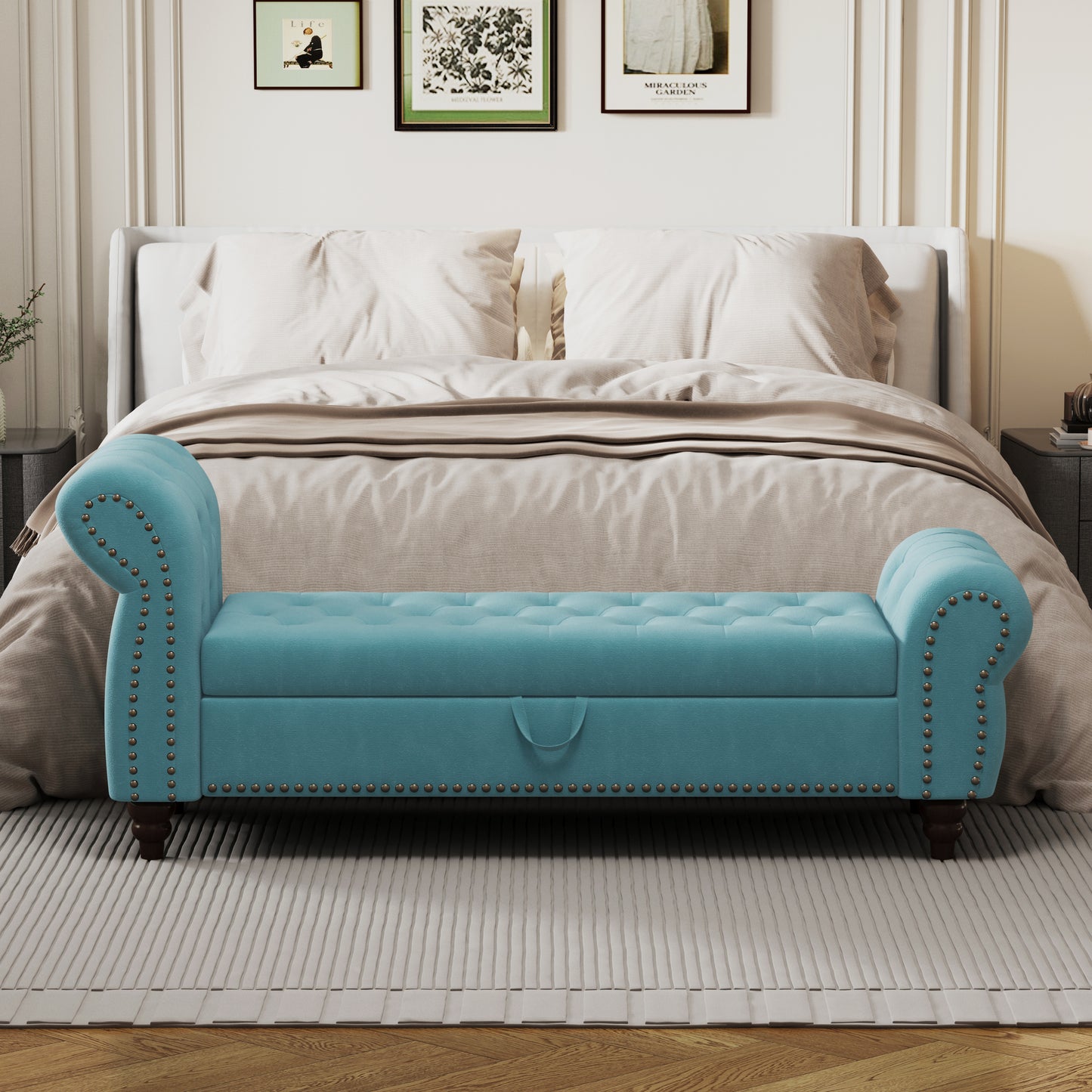 Somerset Contemporary Classic Velvet Tufted Bench
