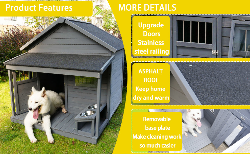 Justo Craftsman Solid Wood Doghouse