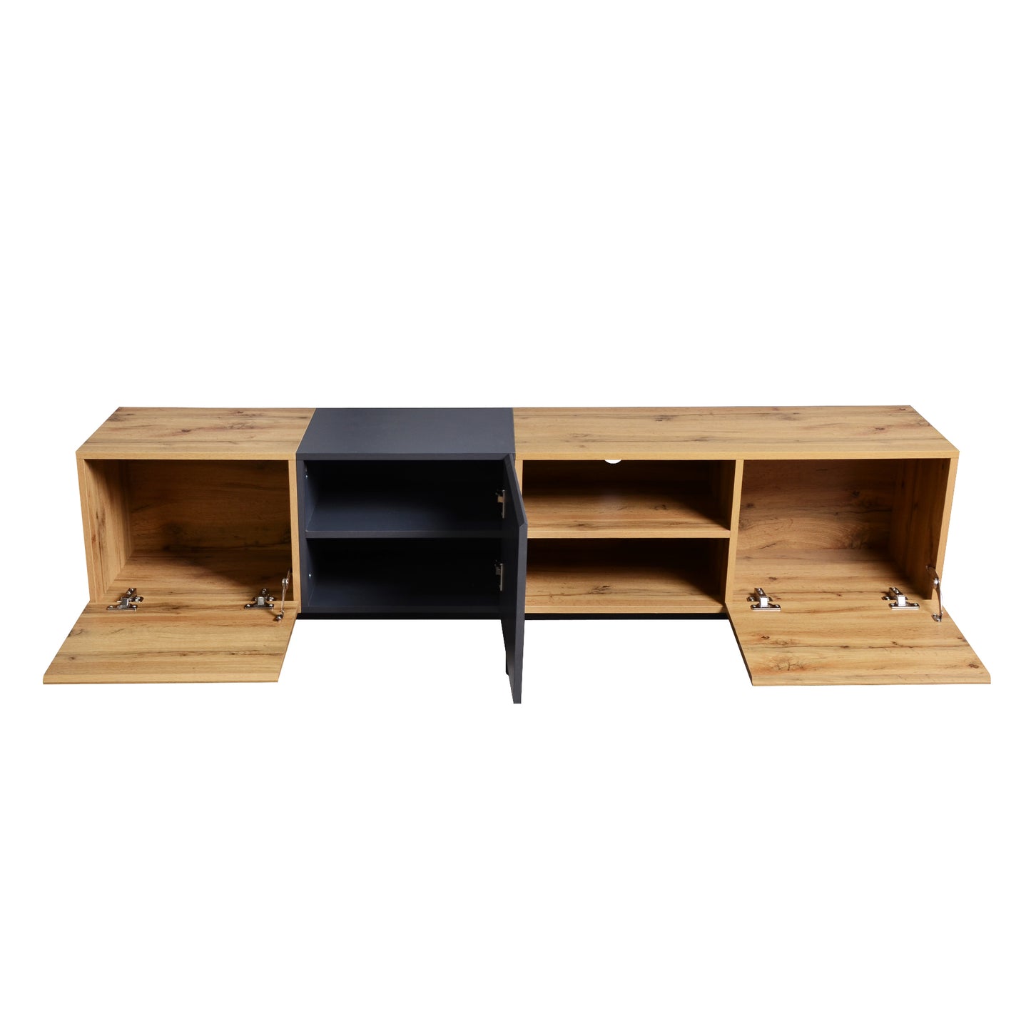Jiron Modern Open Shelves Media Console