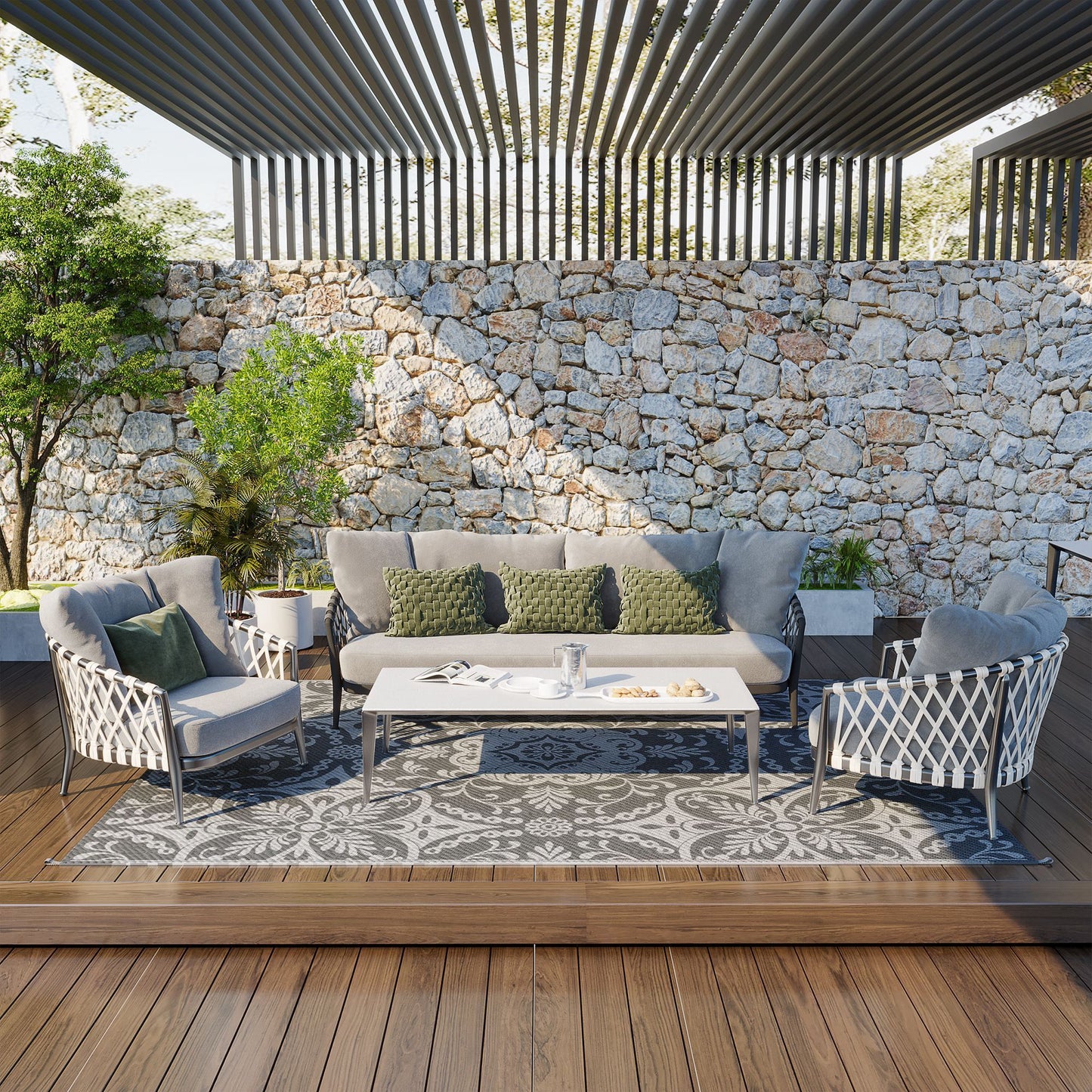 Mission Modern Outdoor Straw Rug