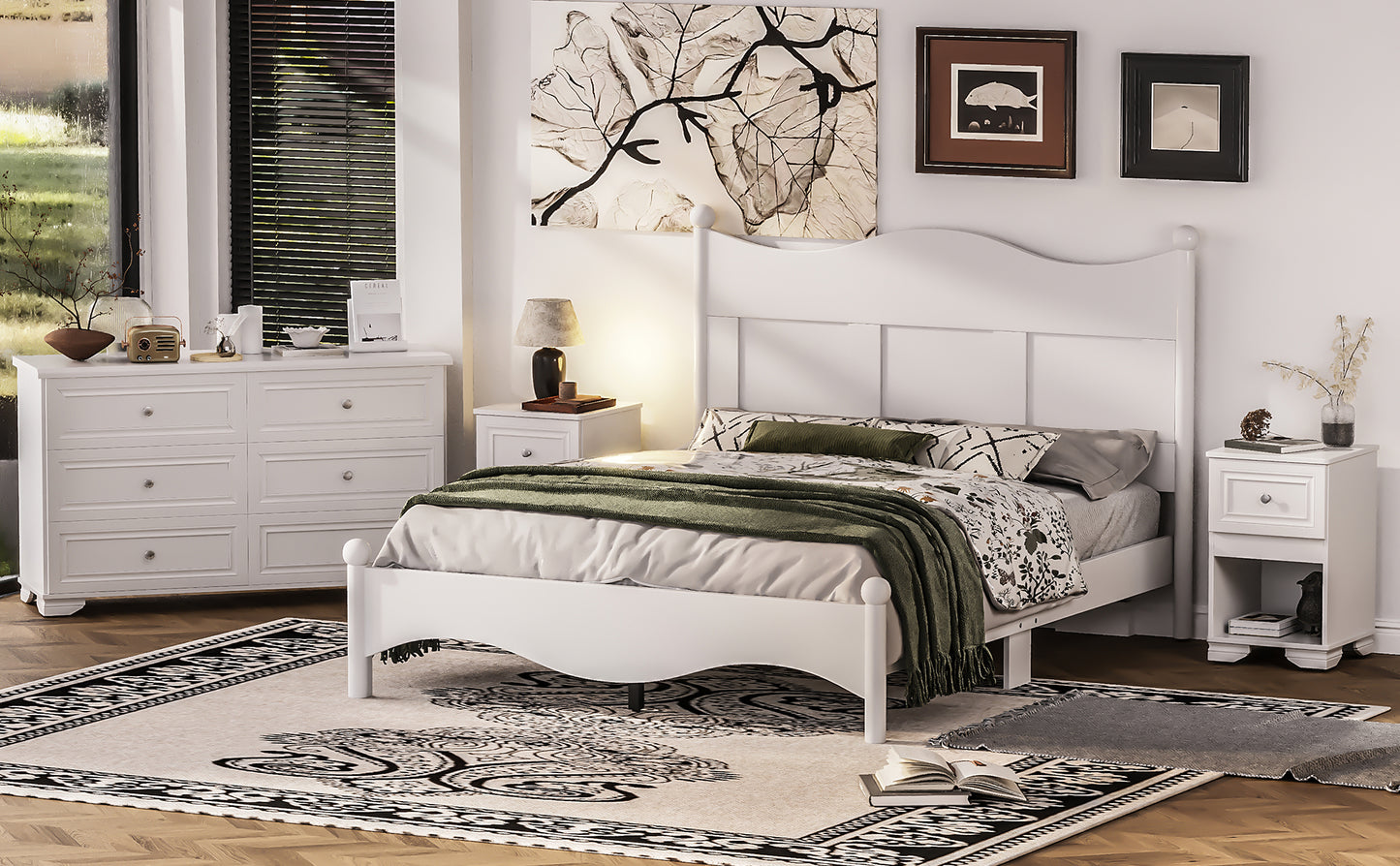 Elmcrest Mid-Century 4-Pieces Elegant Bedroom Sets