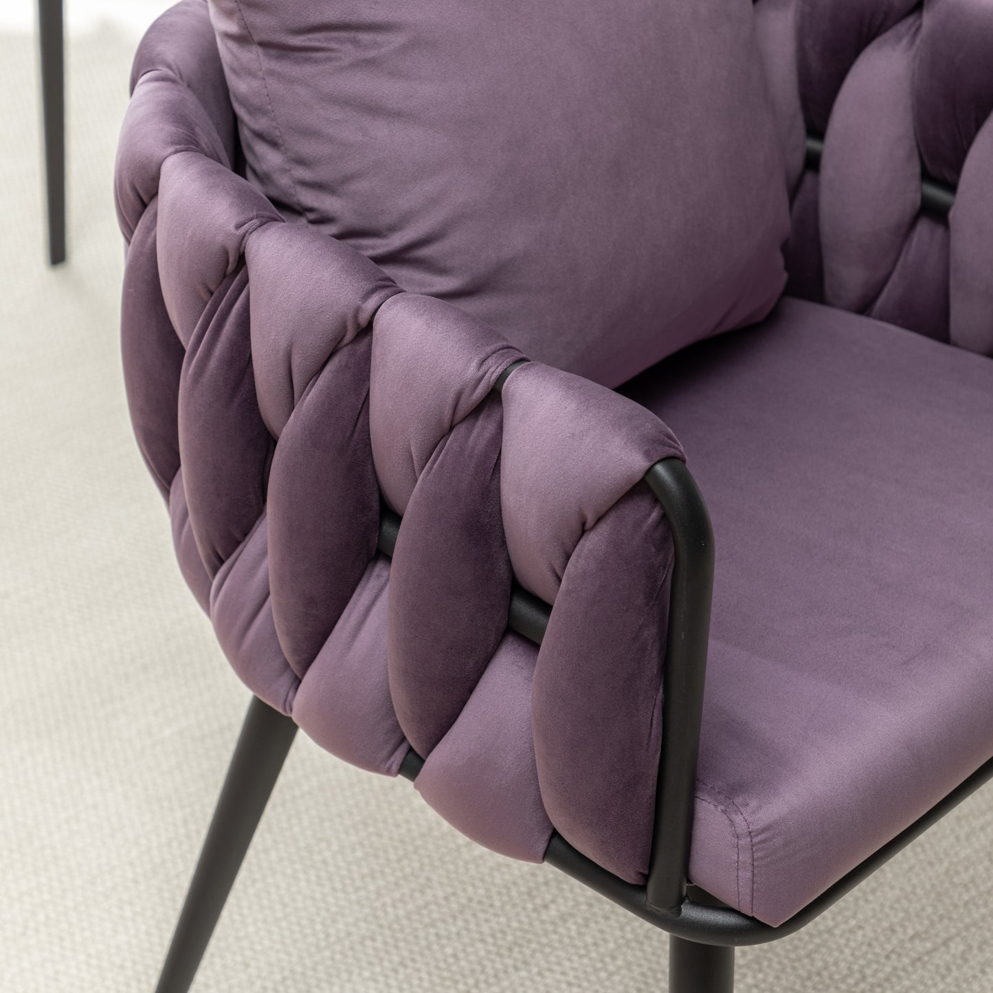 Marites Modern Velvet Weaving Dining Chairs Set