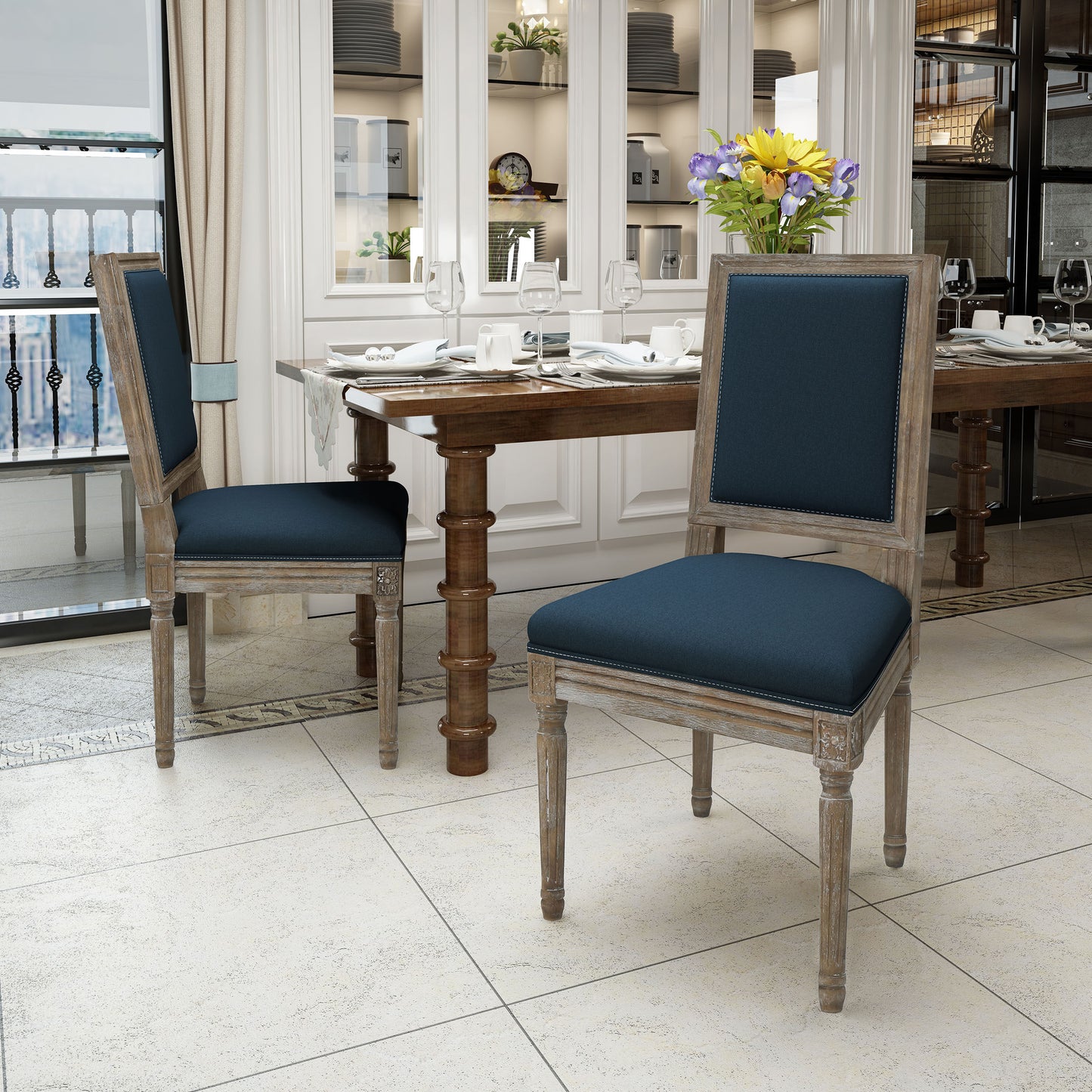 Lazzareschi Traditional High Fabric Dining Chair