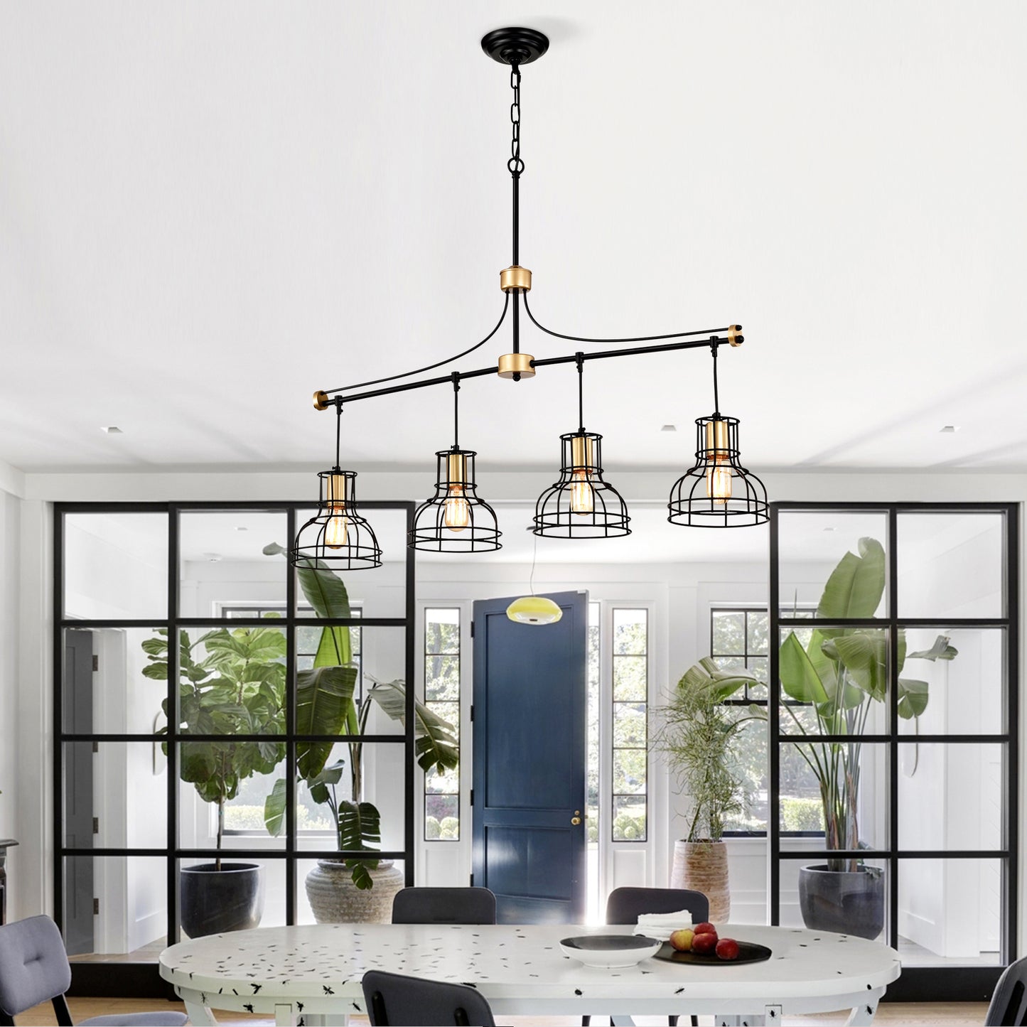 Jiron Industrial Farmhouse Linear Chandelier