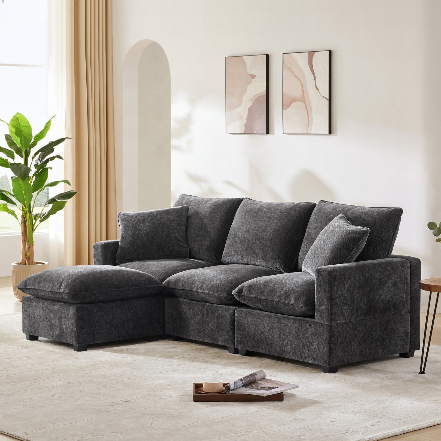 Centerville Modern Weston Chenille Modular Sofa