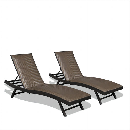 Emery Contemporary Outdoor Wicker Lounge Chairs