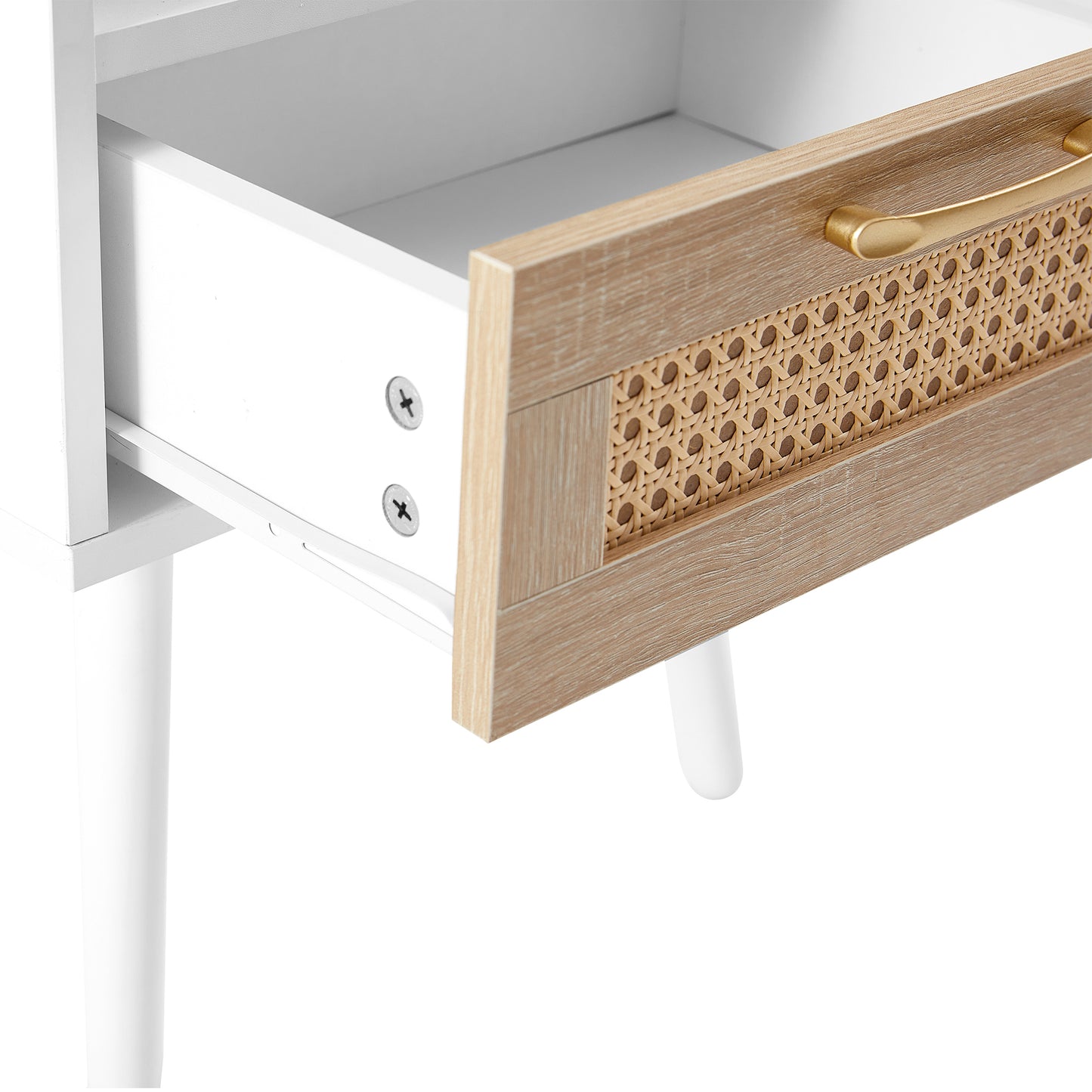 Lazzareschi Modern Rattan Wood End Table