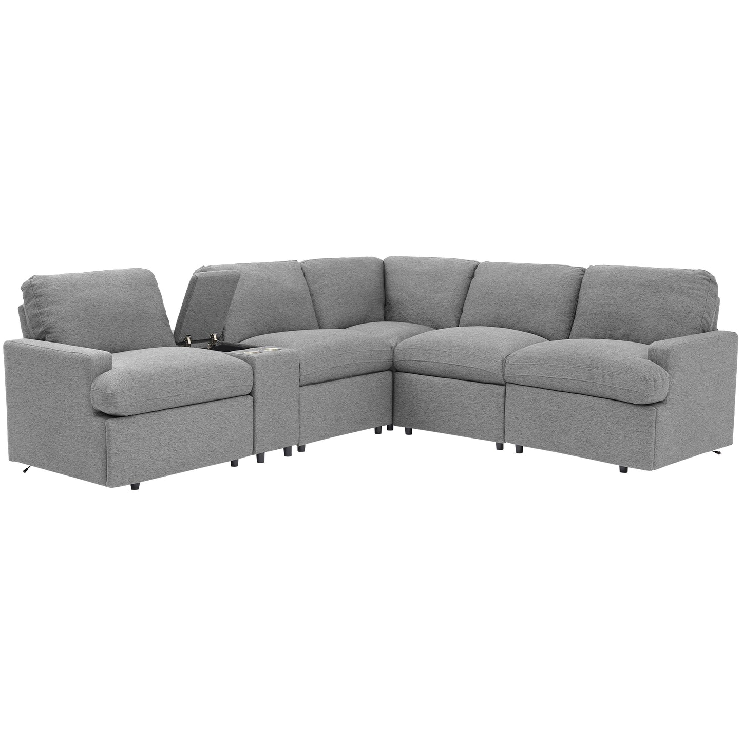 Marcel Contemporary Velvet Recliner Sectional