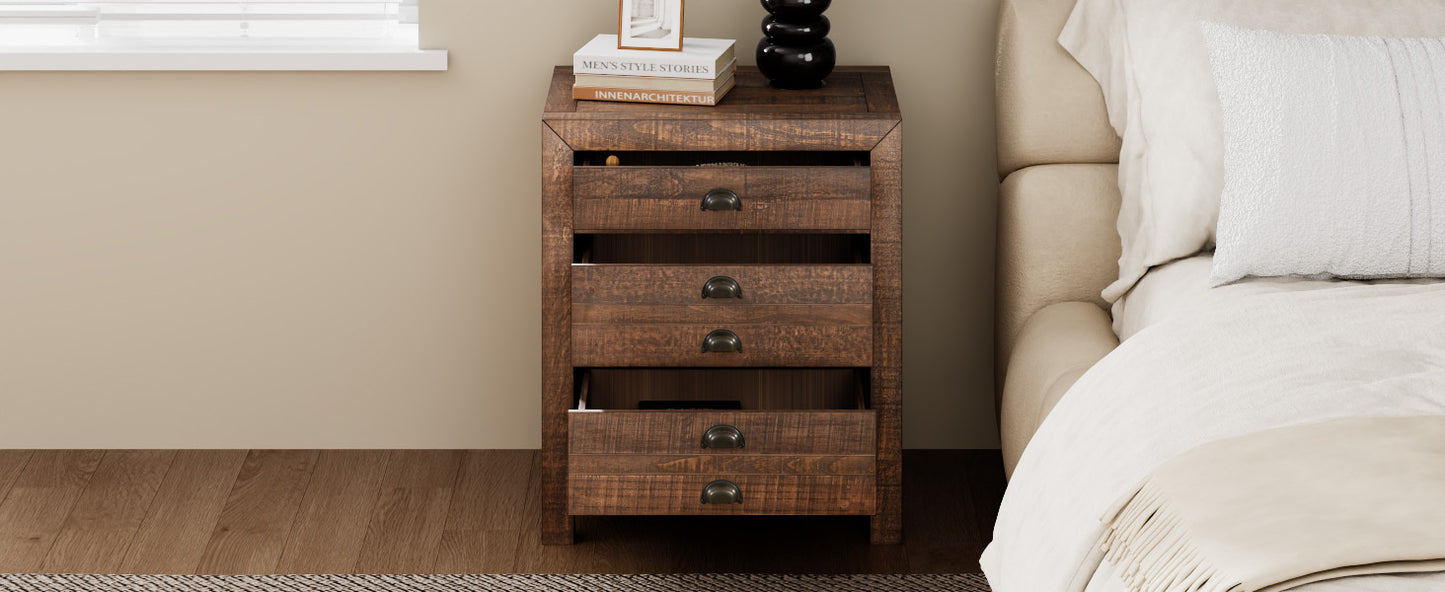 Ghivi Craftsman Rustic Nightstand