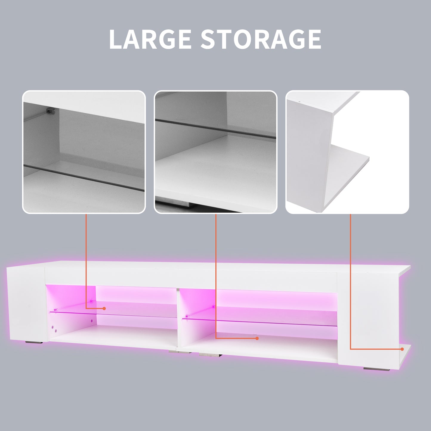 Luz Modern High Gloss Entertainment Center