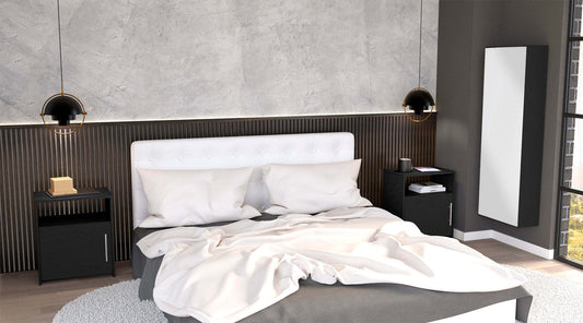 Healdsburg Modern Baltimore Shoe Rack & Omaha Nightstands Set