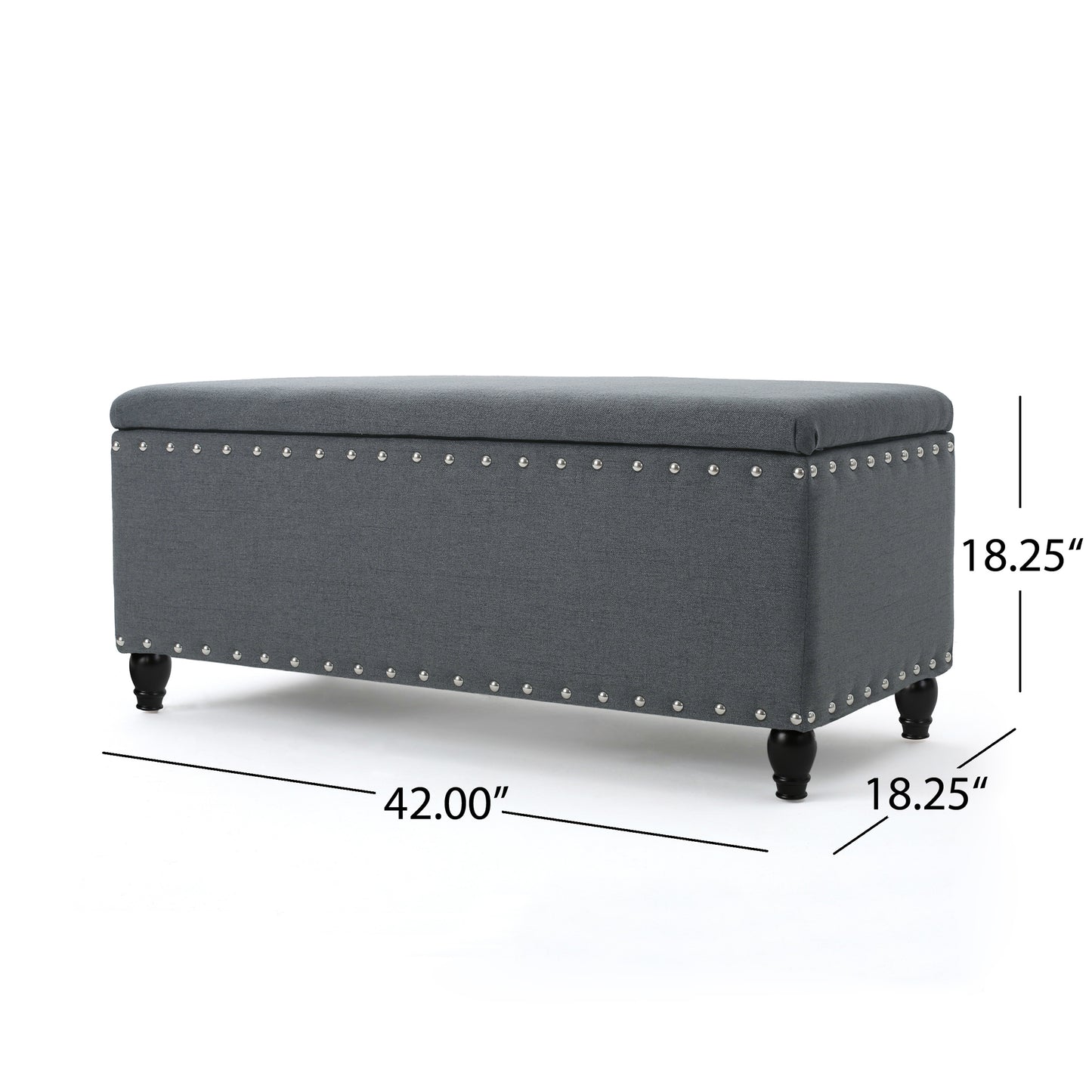 Mission Contemporary Velvet Storage Ottoman