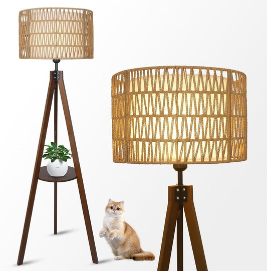Lula Mid-Century Tripod Boho Shelf Lamp