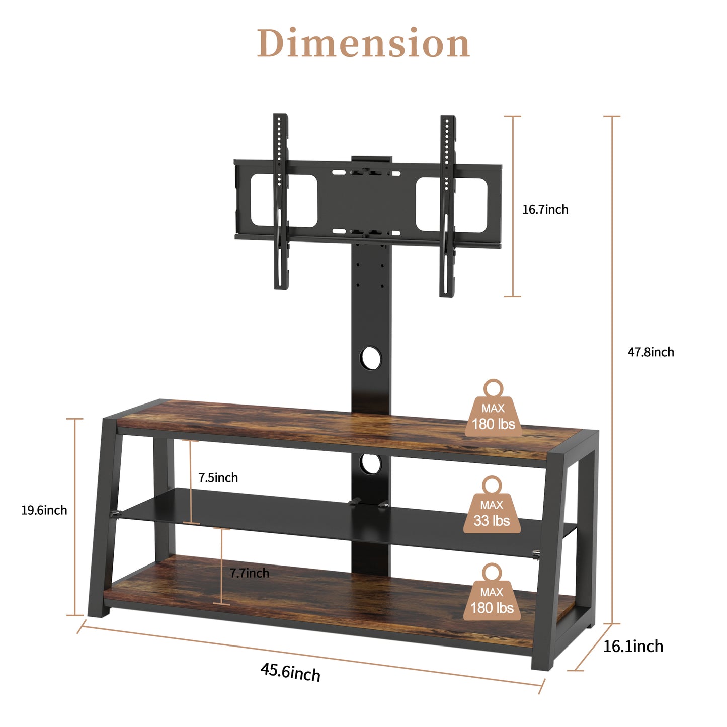 Westport Modern Swivel Glass TV Stand