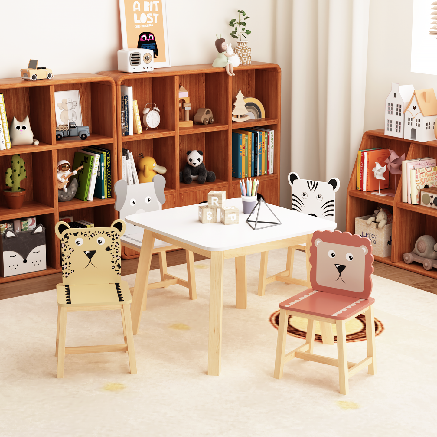 Lula Craftsman Kids Animal Table Set