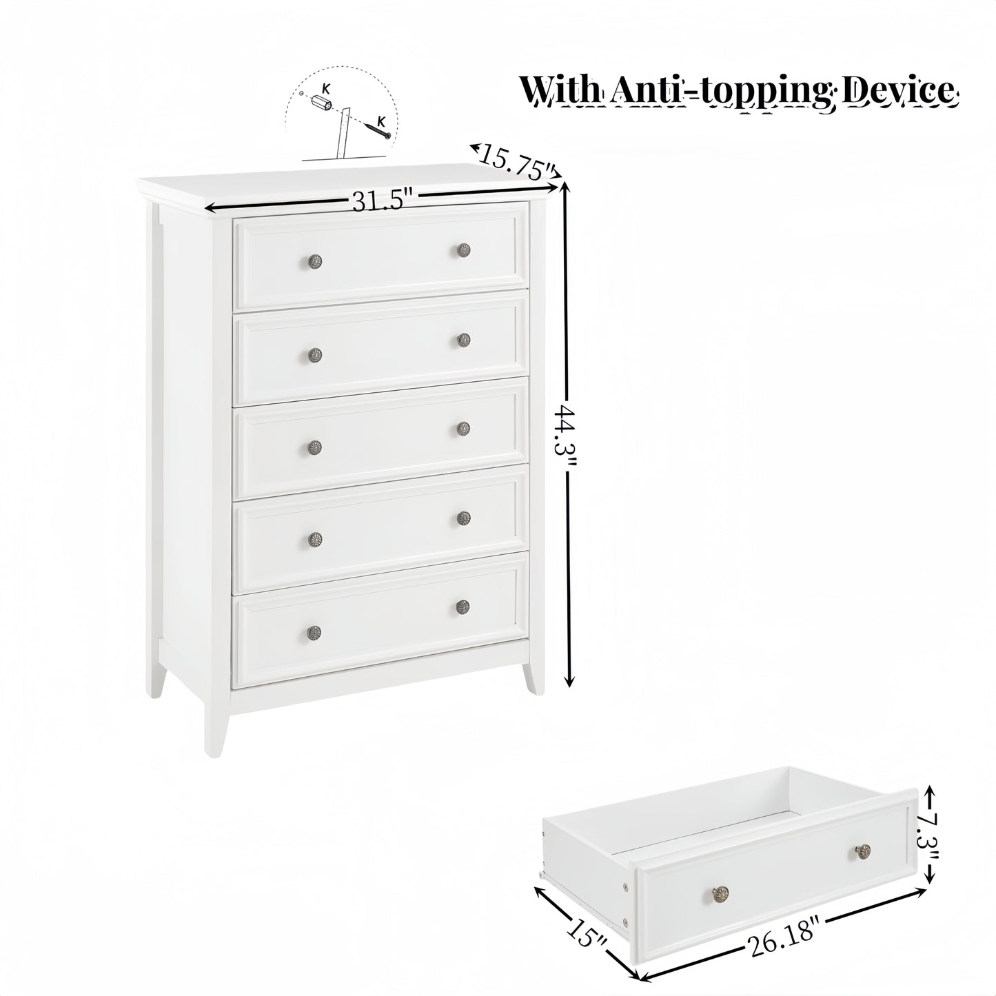 Marcel Modern Drawer Storage Cabinet
