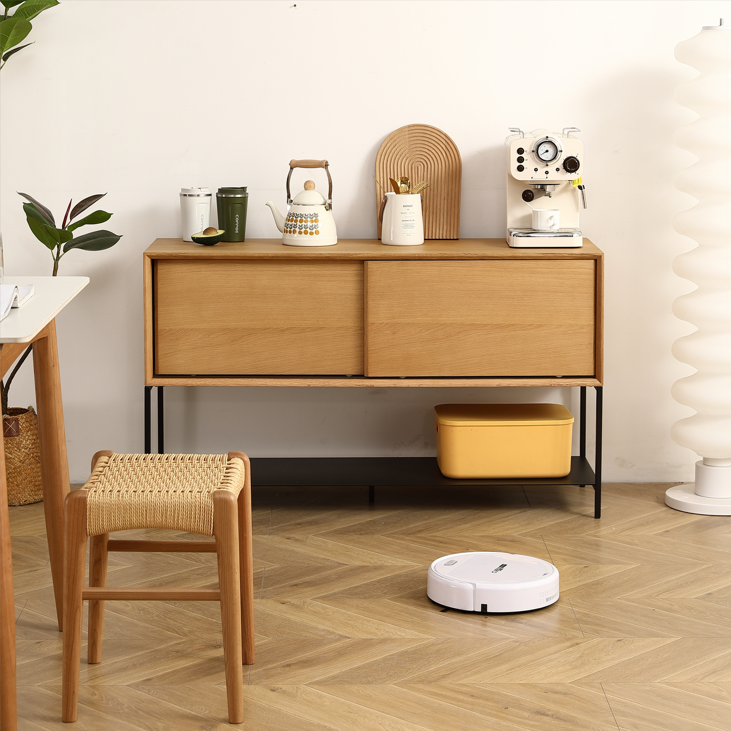 Cleo Contemporary Sliding Buffet Cabinet