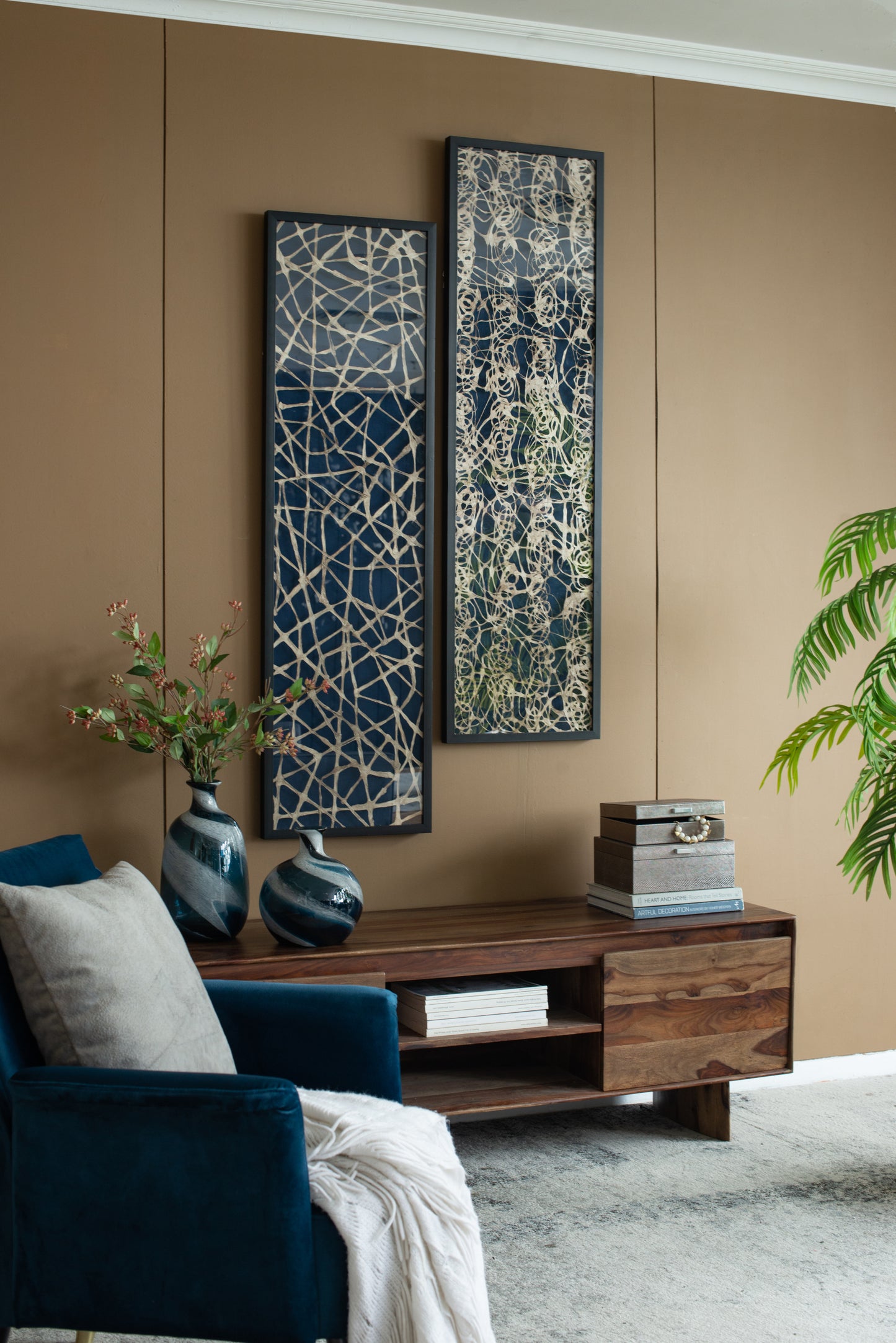 Fitch Contemporary Rice Paper Shadow Box Decor Wall Art