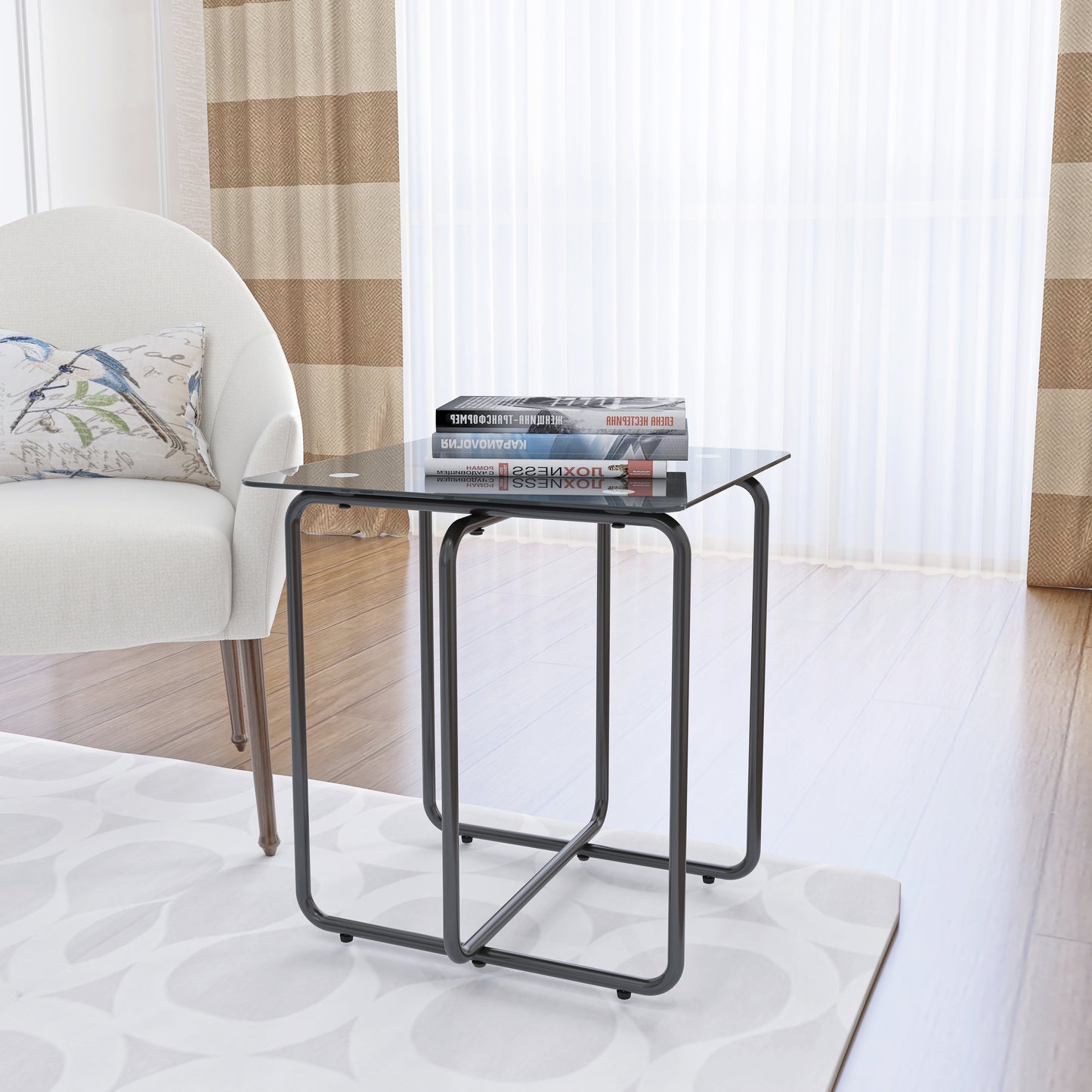 Fitch Modern Tempered Glass Coffee Table