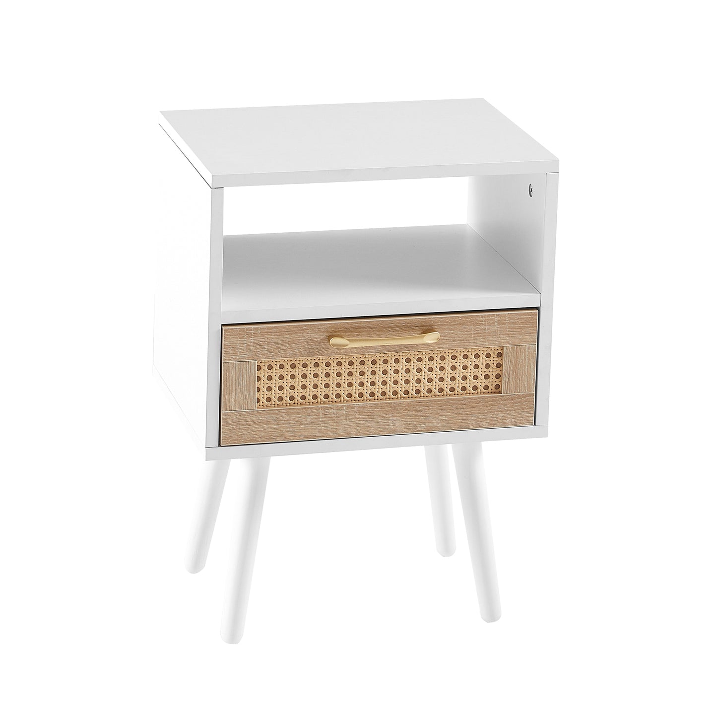 Lazzareschi Modern Rattan Wood End Table
