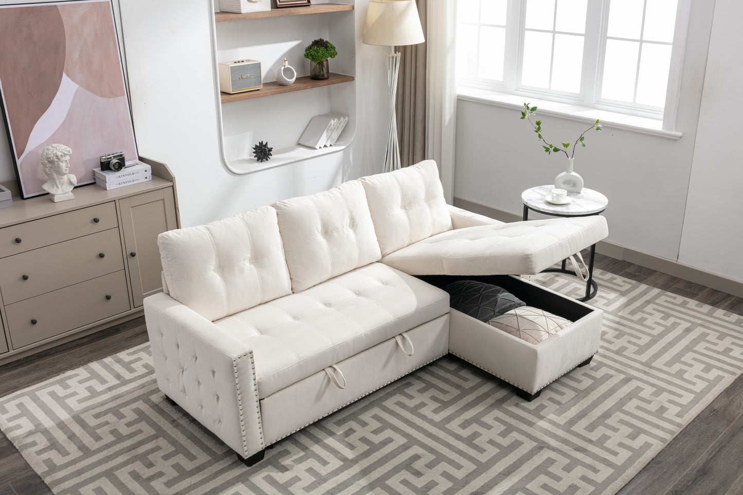 Somerset Contemporary Beaumont Velvet Storage Sofa