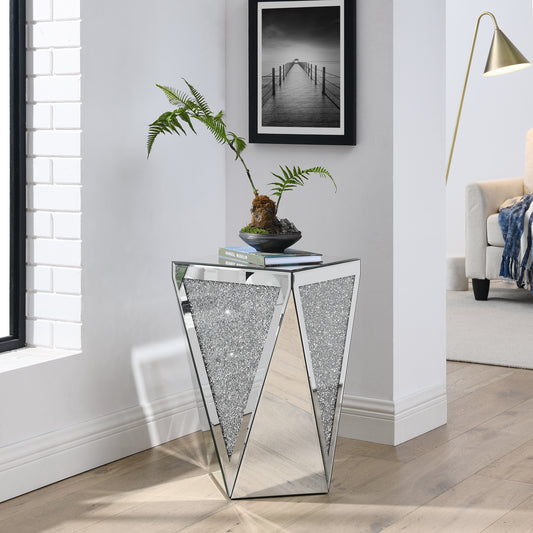 Calista Contemporary Crystal Inlaid Mirror Coffee Table
